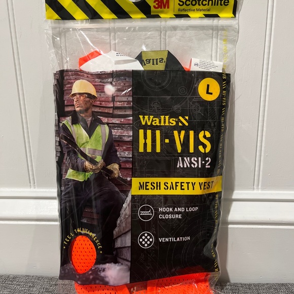Walls Hi-Vis Mesh Safety Vest,  Unisex, ANSI Class 2, NEW - Picture 3 of 8